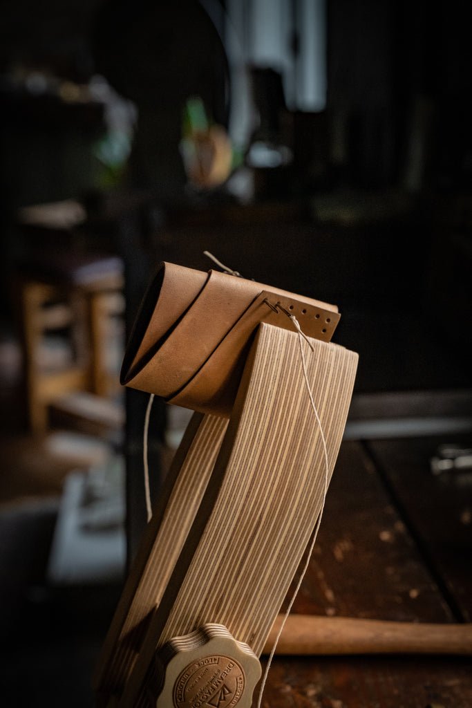 Hand stitching leather Port Wallet at Craft and Lore