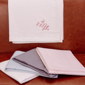 Handwriting Embroidered Soft Stroller Blanket