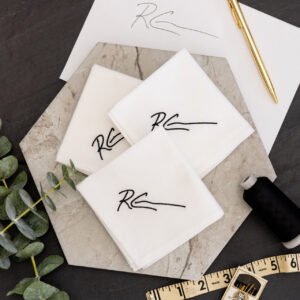 Alternative view of Handwritten Signature Monogrammed Handkerchief 3pack