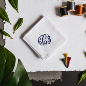 Monogrammed Handkerchief 3pack {Fancy Circle}