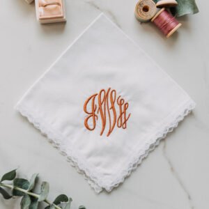 Monogrammed Women's Handkerchief {Fancy Circle}