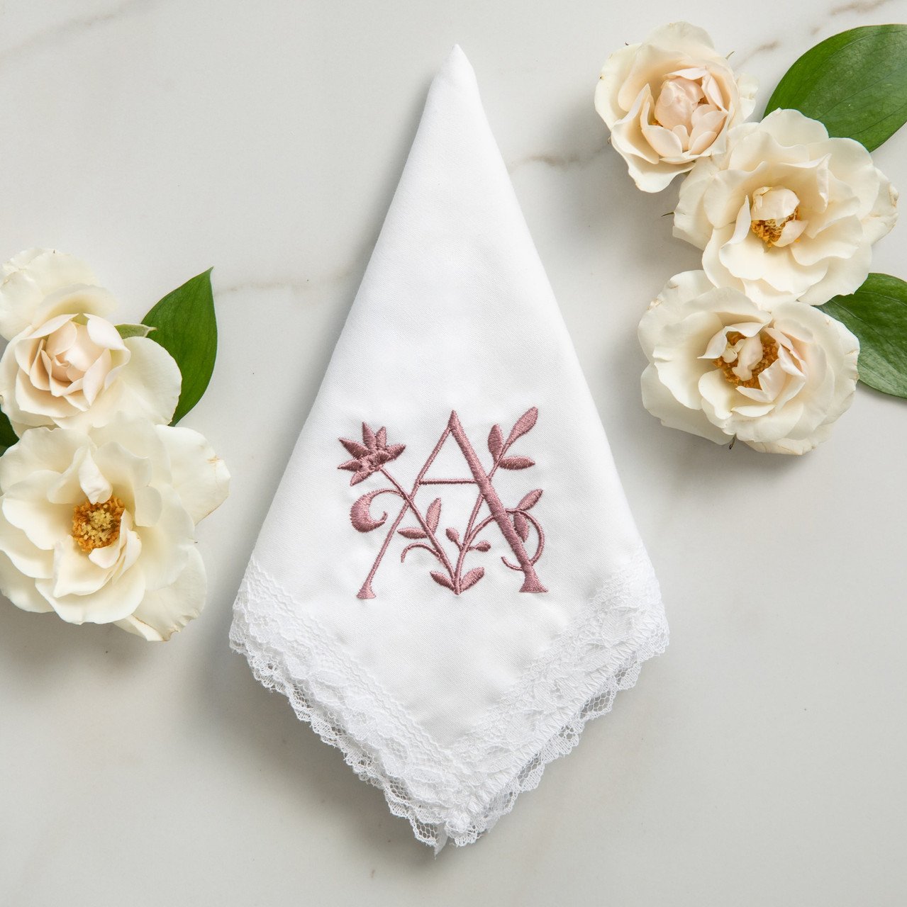 Monogrammed Women's Handkerchief {Floral Initial} - Image 2
