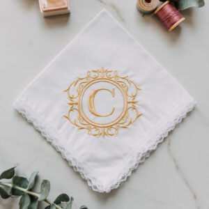Monogrammed Women's Handkerchief {Royal}