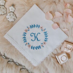 Something Blue Handkerchief {Blush Flowers}