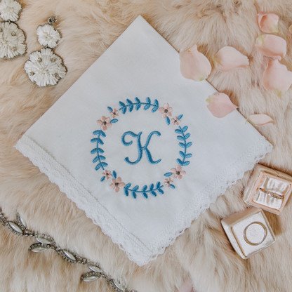 Something Blue Handkerchief {Blush Flowers}