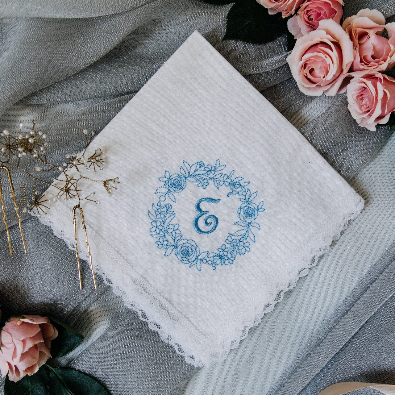 Something Blue Handkerchief {Dainty Wreath} - Image 2