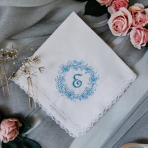 Something Blue Handkerchief {Dainty Wreath}