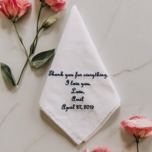 Alternative view of Father of the Bride or Groom Handkerchief {Thank You}